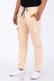 Cargo Jogger Sweats (Color: Khaki, size: L)