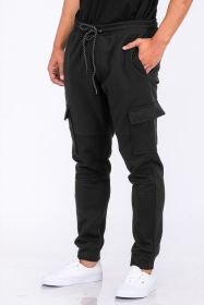 Cotton Blend Jogger Sweats (Color: Black, size: 3XL)