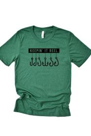 Keepin it Reel Tee (Color: Blue, size: S)