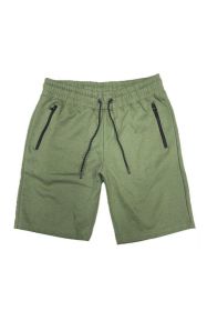 COTTON BLEND LOUNGE SWEAT SHORTS (Color: Olive, size: XL)