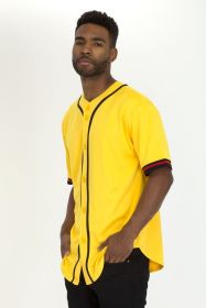 Unisex Active Sports Team Baseball Jersey (Color: Yellow, size: M)