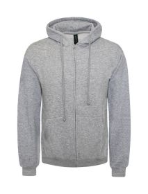 FLEECE ZIPPER HOODIE (Color: H-12, size: L)