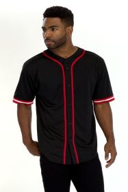 Unisex Active Sports Team Baseball Jersey (Color: Black, size: 3XL)