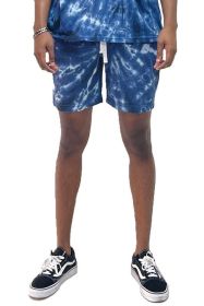 Cyclone Pinwheel Tie Dyed Shorts (Color: NAVY, size: L)