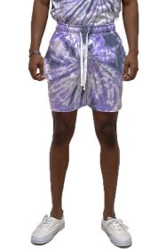 Cyclone Pinwheel Tie Dyed Shorts (Color: Purple, size: 3XL)