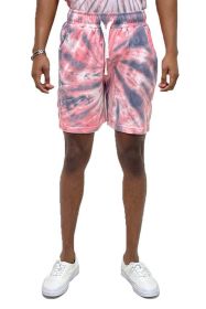 Cyclone Pinwheel Tie Dyed Shorts (Color: Red, size: 3XL)