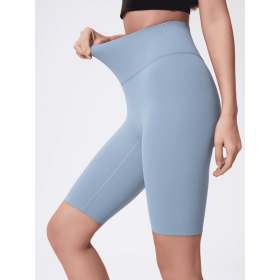 JupiterGear High-Rise Long Shorts (Color: Light Blue, size: 6)