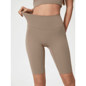 JupiterGear High-Rise Long Shorts (Color: Mocha, size: 8)