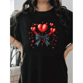 Casual Women's Cotton T-Shirt with Bow Detail - Trendy and Comfortable for Every Season (Style: 1)