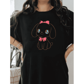 Casual Women's Cotton T-Shirt with Bow Detail - Trendy and Comfortable for Every Season (Style: 158)