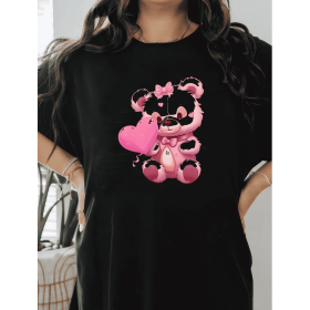 Casual Women's Cotton T-Shirt with Bow Detail - Trendy and Comfortable for Every Season (Style: 178)