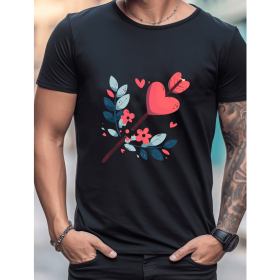 Celebrate in Style with This 100% Cotton Men's Valentine's Day Tee (Style: 258)