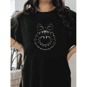 Casual Women's Cotton T-Shirt with Bow Detail - Trendy and Comfortable for Every Season (Style: 310)