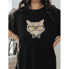 Casual Women's Cotton T-Shirt with Bow Detail - Trendy and Comfortable for Every Season (Style: 449)