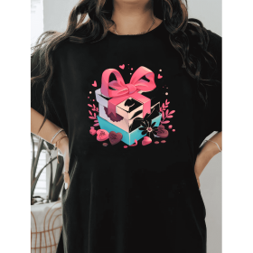 Casual Women's Cotton T-Shirt with Bow Detail - Trendy and Comfortable for Every Season (Style: 485)