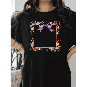 Casual Women's Cotton T-Shirt with Bow Detail - Trendy and Comfortable for Every Season (Style: 229)