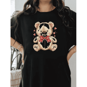 Casual Women's Cotton T-Shirt with Bow Detail - Trendy and Comfortable for Every Season (Style: 495)