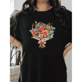 Casual Women's Cotton T-Shirt with Bow Detail - Trendy and Comfortable for Every Season (Style: 396)